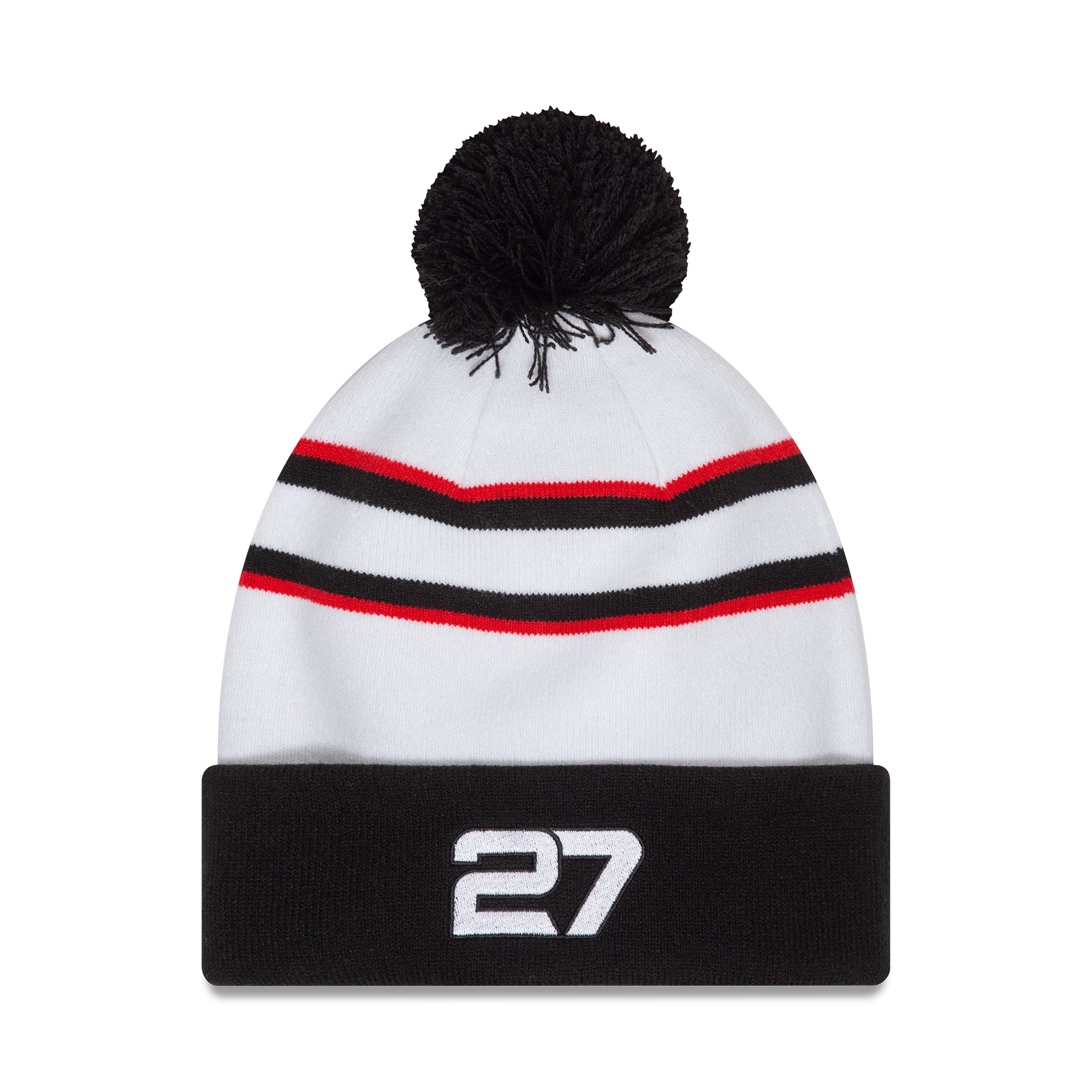 Haas F1 Team 2024 Driver Nico Hulkenberg Cuff Beanie Adults - White/Black