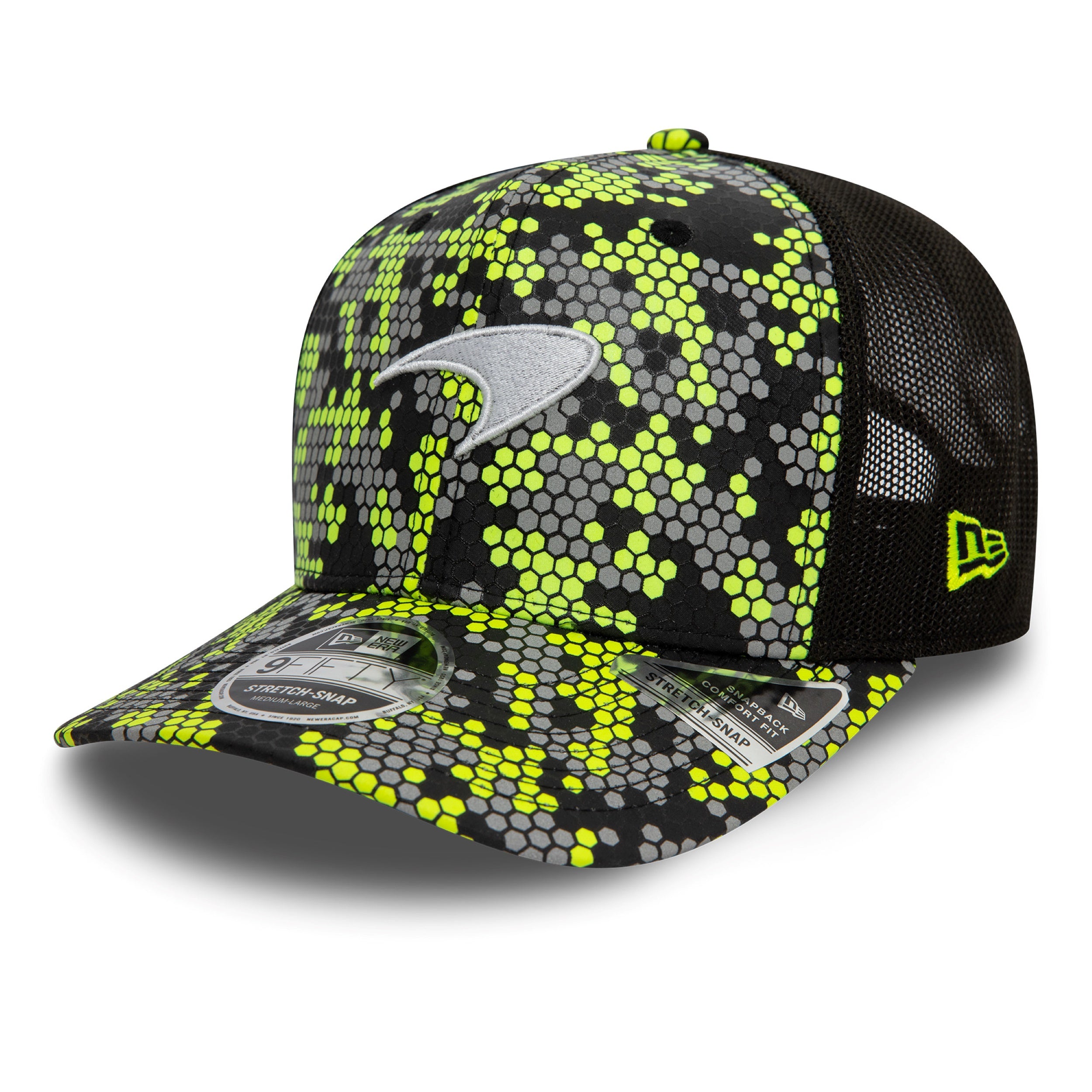 McLaren Racing F1 Team Lights Out 9Fifty Cap Stretch Snap Cap Adults - Black/Neon Yellow