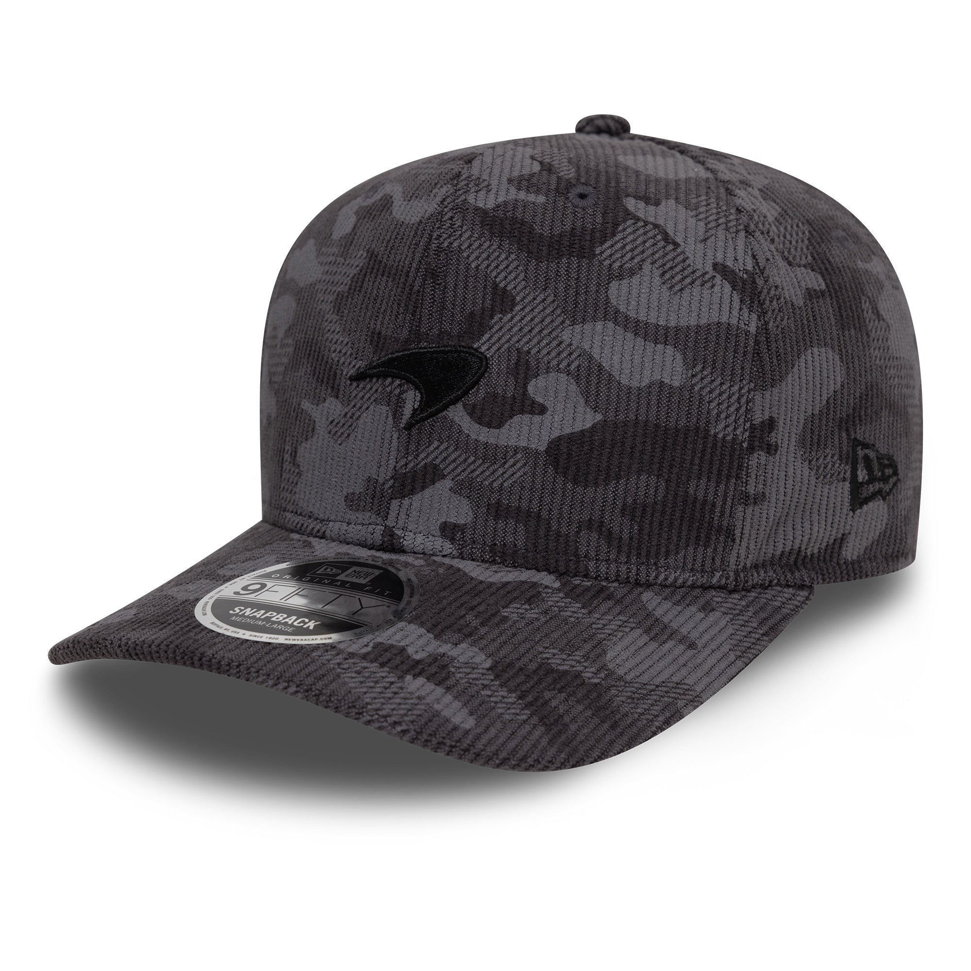 McLaren Racing F1 Cord Camo 9Fifty Cap Pre Curve Adults - Black
