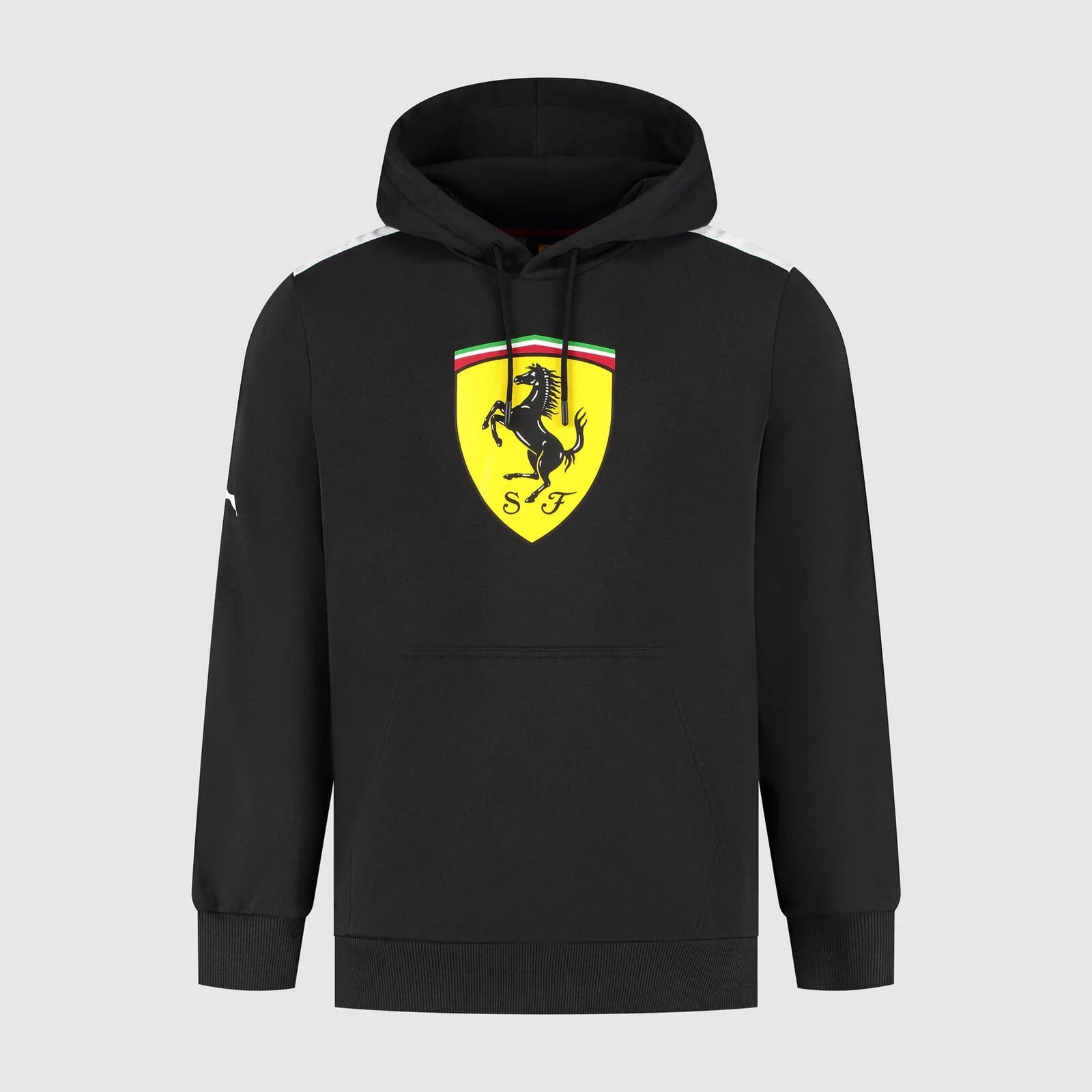 Scuderia Ferrari F1 Large Shield Hoodie Mens - Black