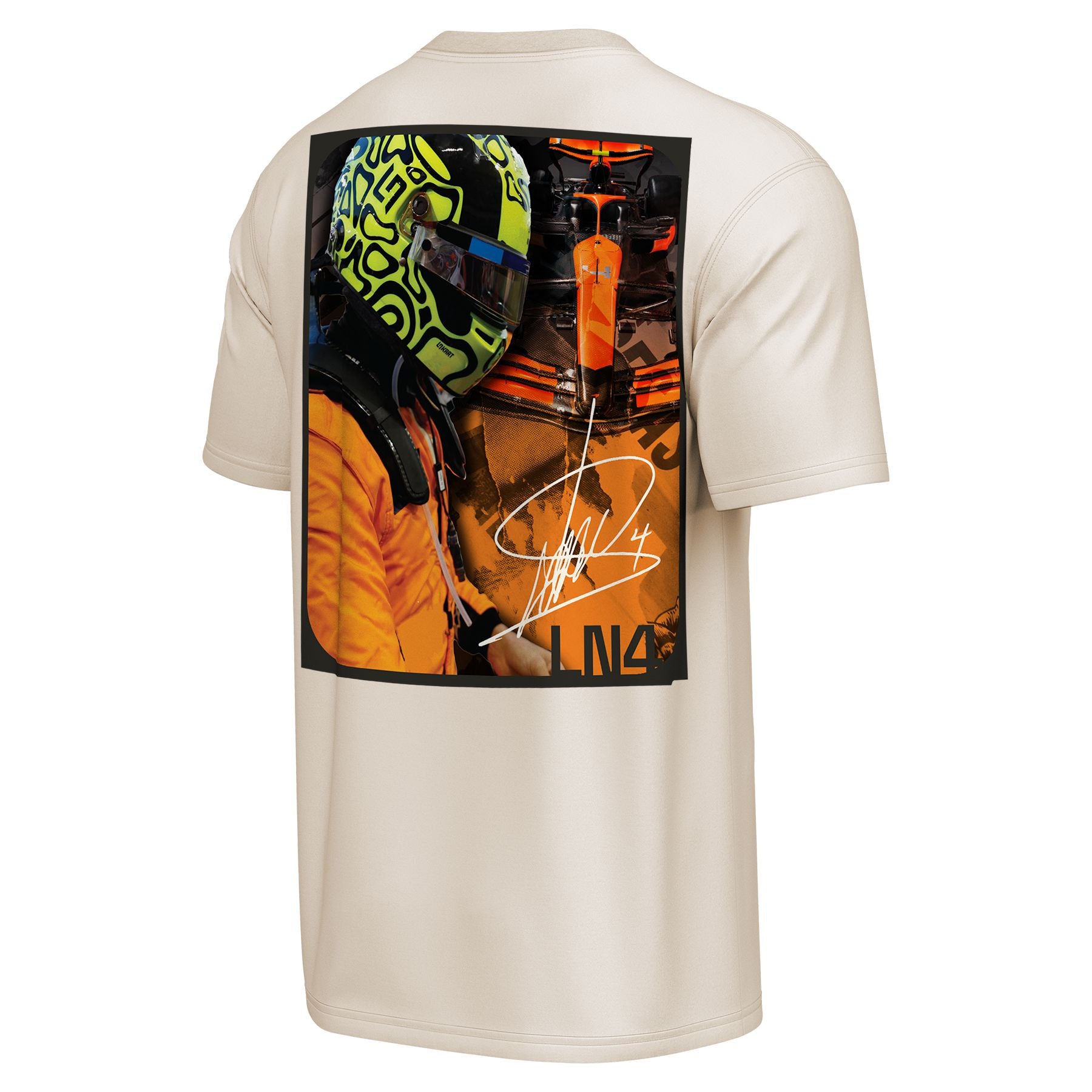 McLaren Racing F1 Lando Norris 4 OG Short Sleeve Tee Mens - Off White