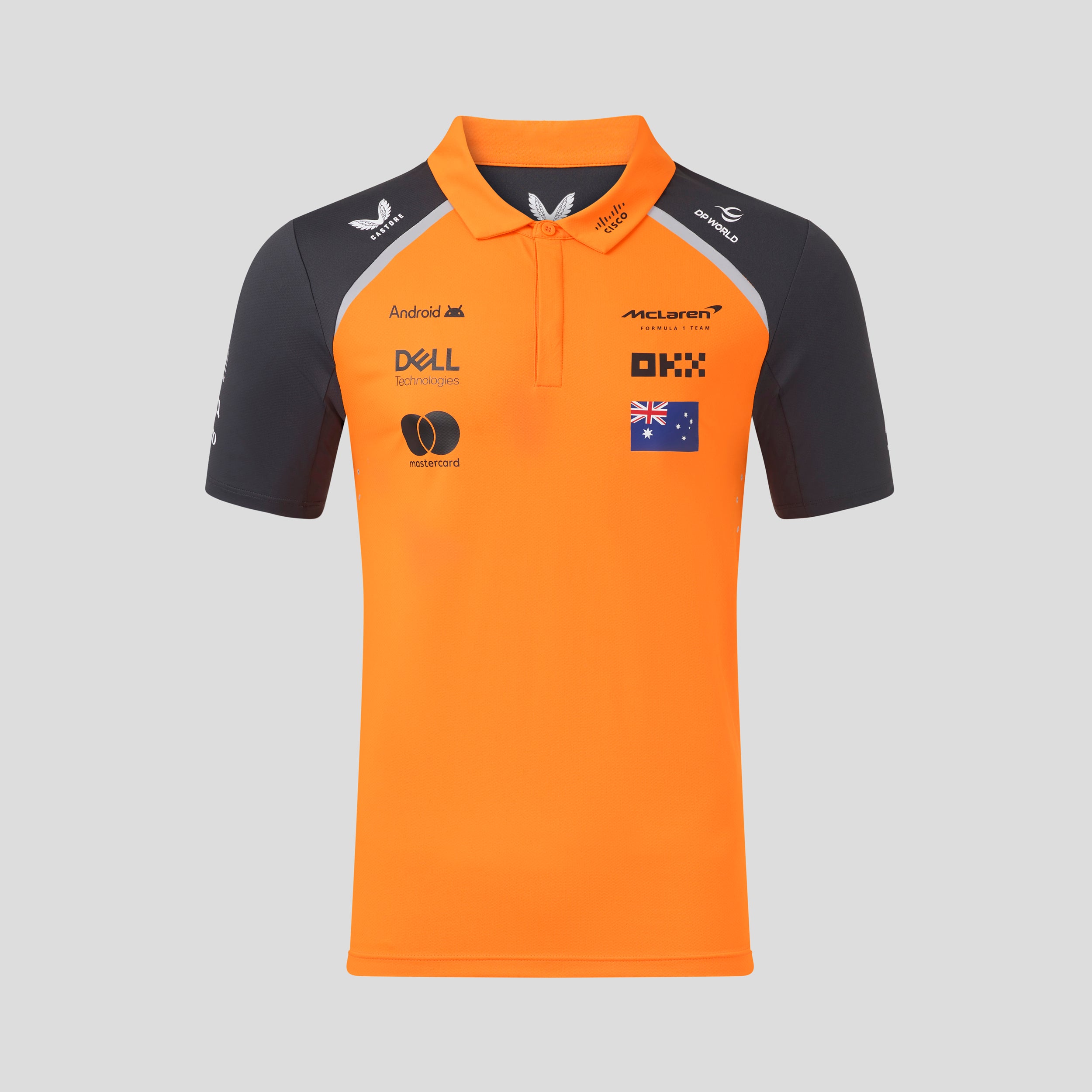 McLaren Racing F1 Official Team 2025 Polo Shirt Oscar Piastri Mens - Papaya