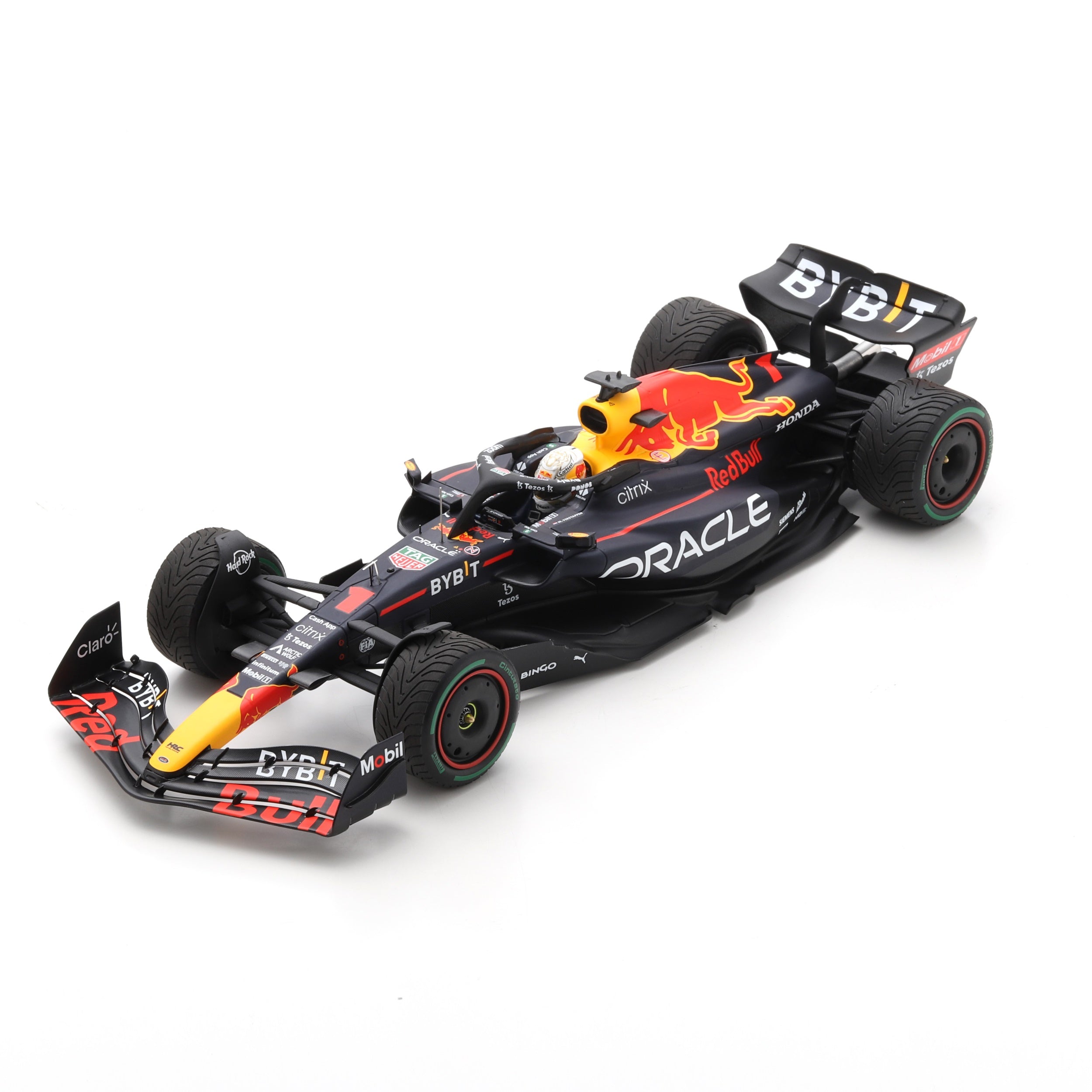 Red Bull Racing F1 Japan GP 2022 Winner Max Verstappen With No. 1 And World Champ Board-1:18 Scale Adults - Night Sky