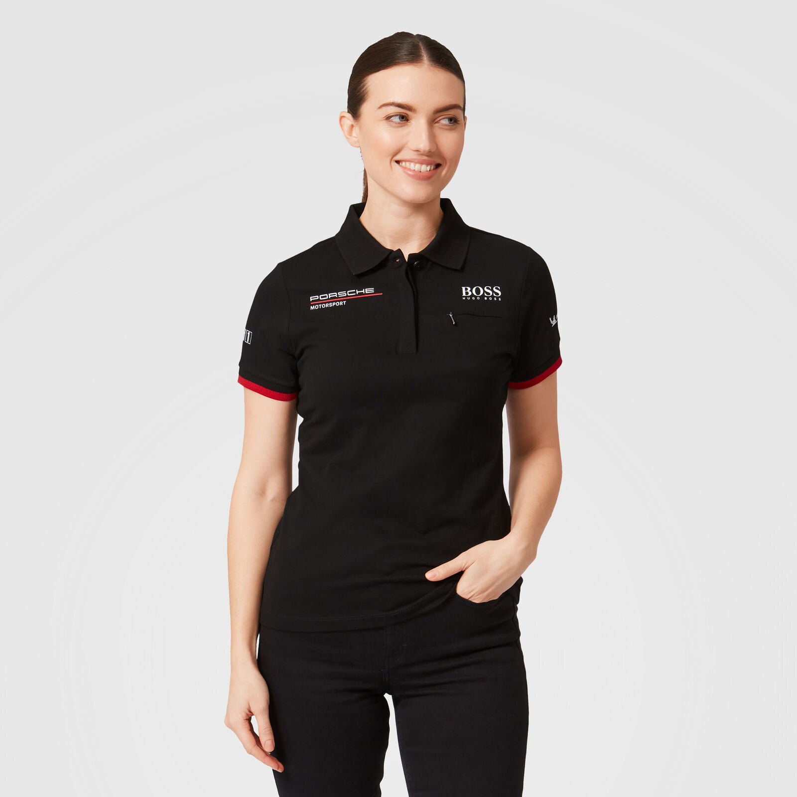 Porsche Motorsport Team Womens Polo - Black