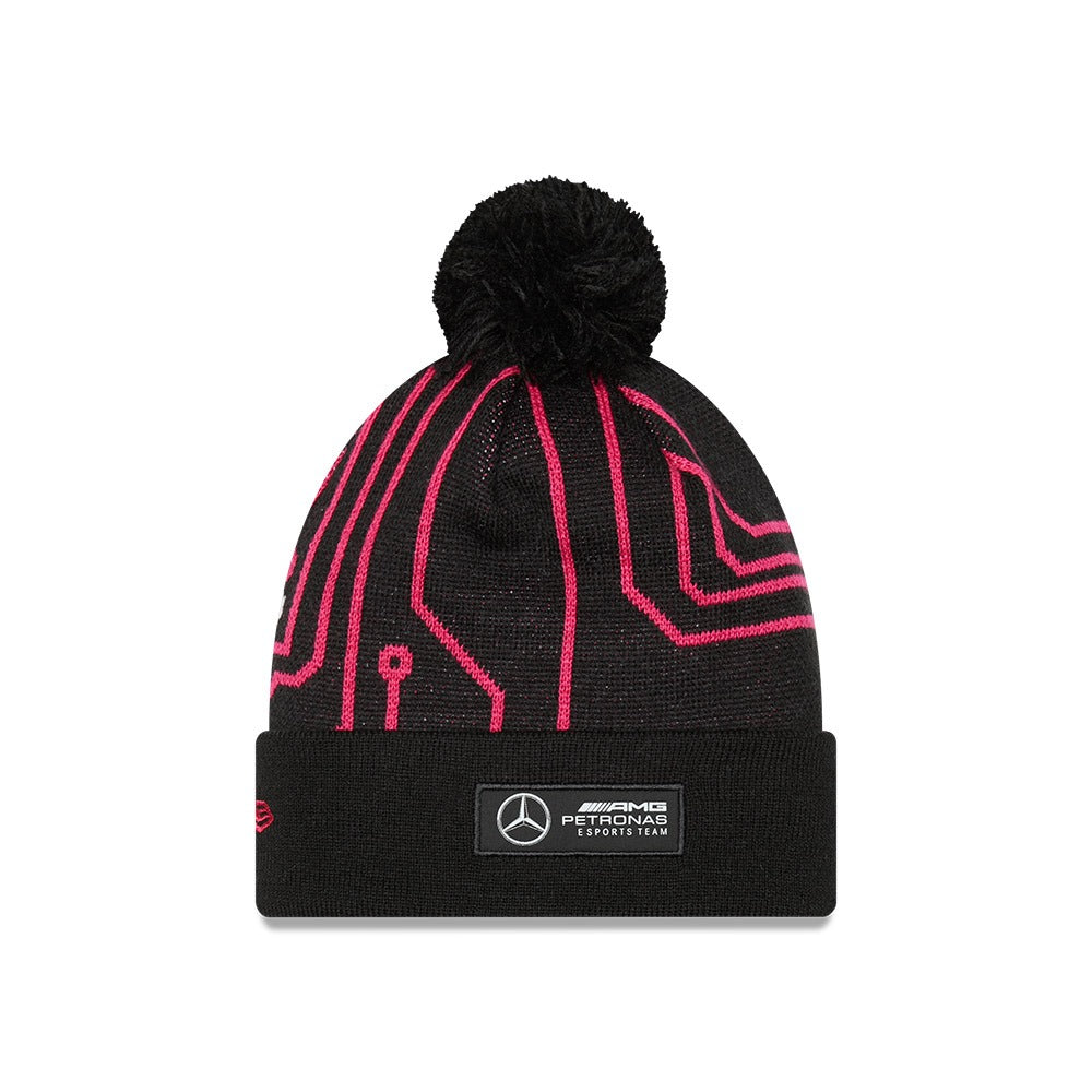Mercedes E-Sports All Over Print Cuff Knit Bobble Beanie
