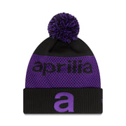Aprilia Wordmark Pom Cuff Beanie Adults - Black/Purple