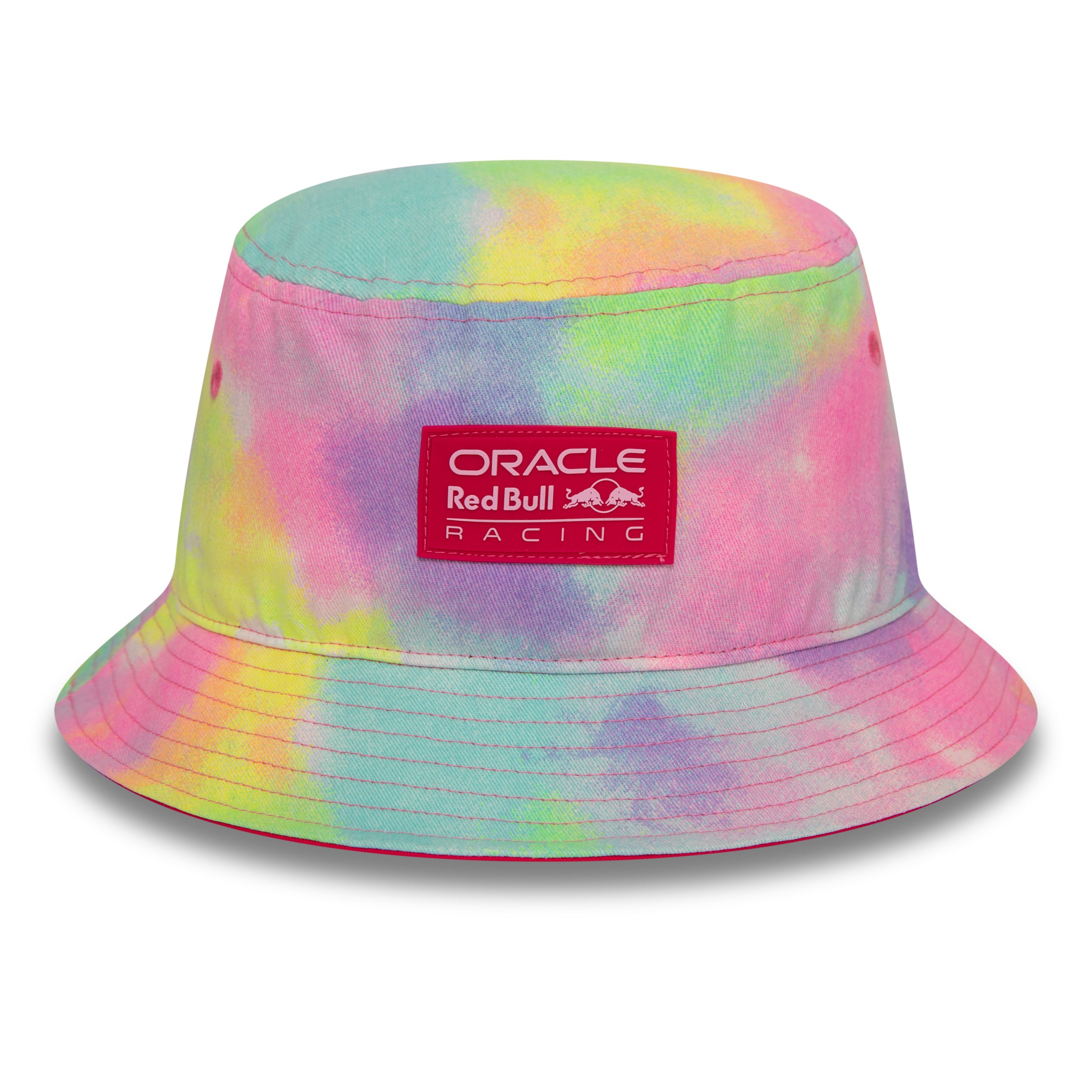 Red Bull Racing F1 Tie Dye Denim Bucket Hat Adults - Multicolour