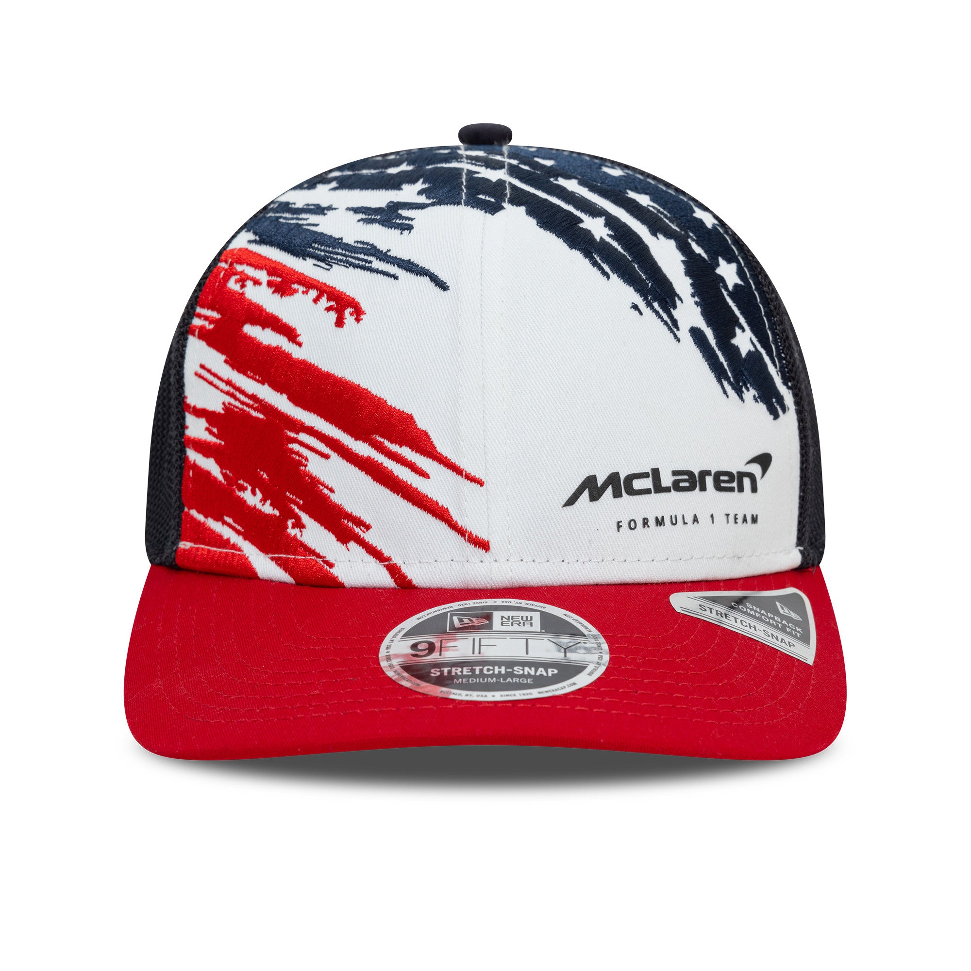 McLaren Racing F1 Austin Team 2024 9Fifty Cap Stretch Snap Adults - White/Navy