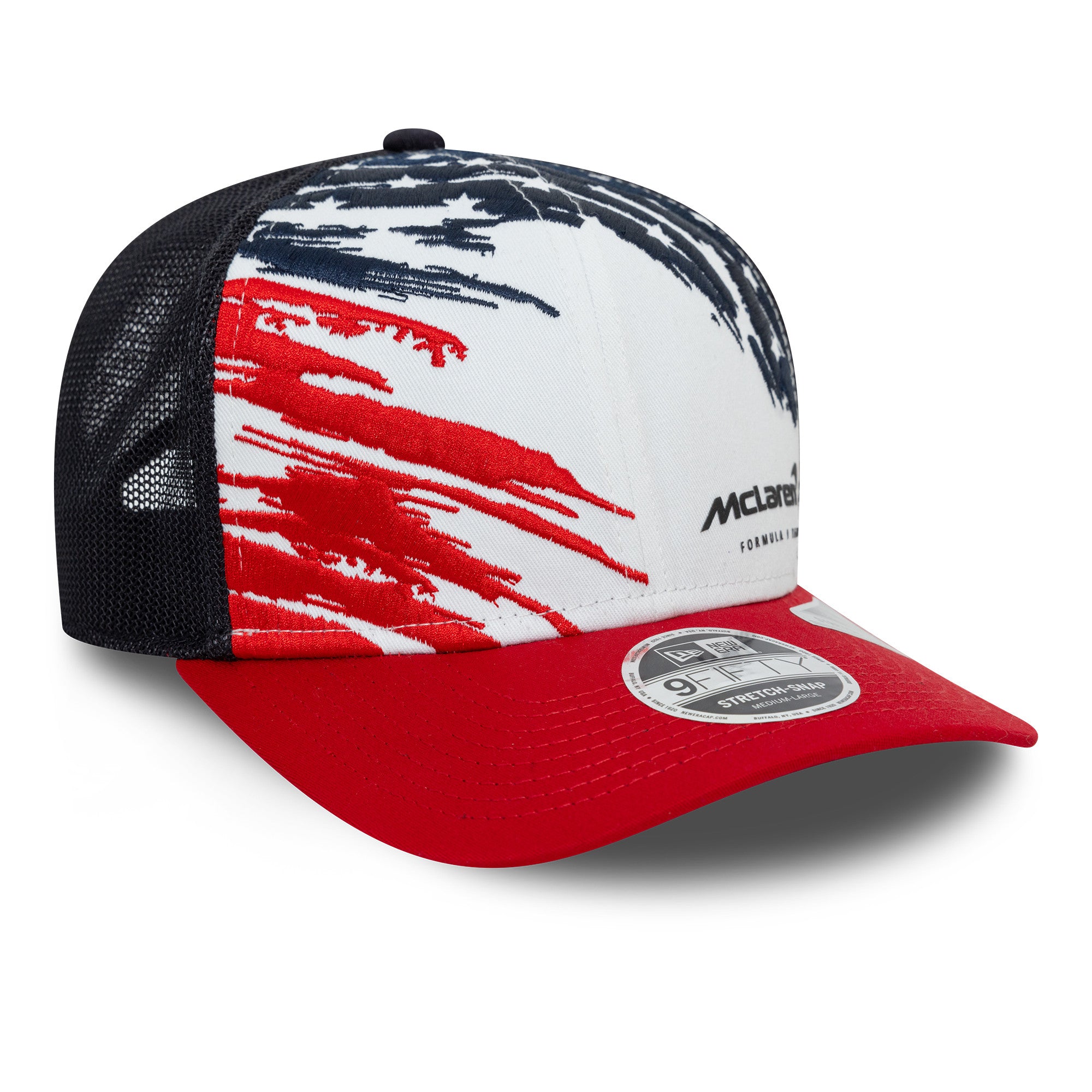 McLaren Racing F1 Austin Team 2024 9Fifty Cap Stretch Snap Adults - White/Navy