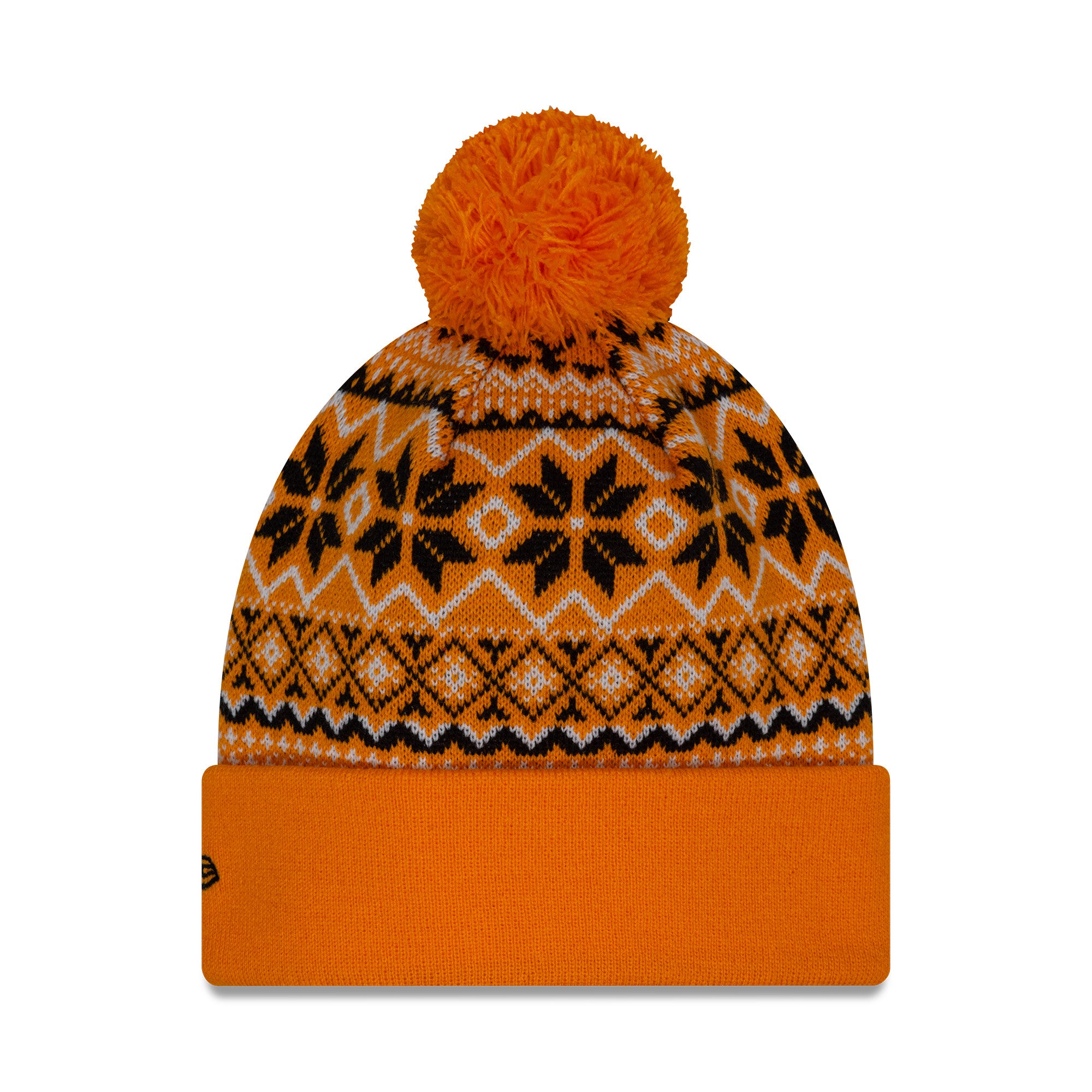 McLaren Racing F1 Xmas Cuff Bobble Beanie Adults - Papaya/Black