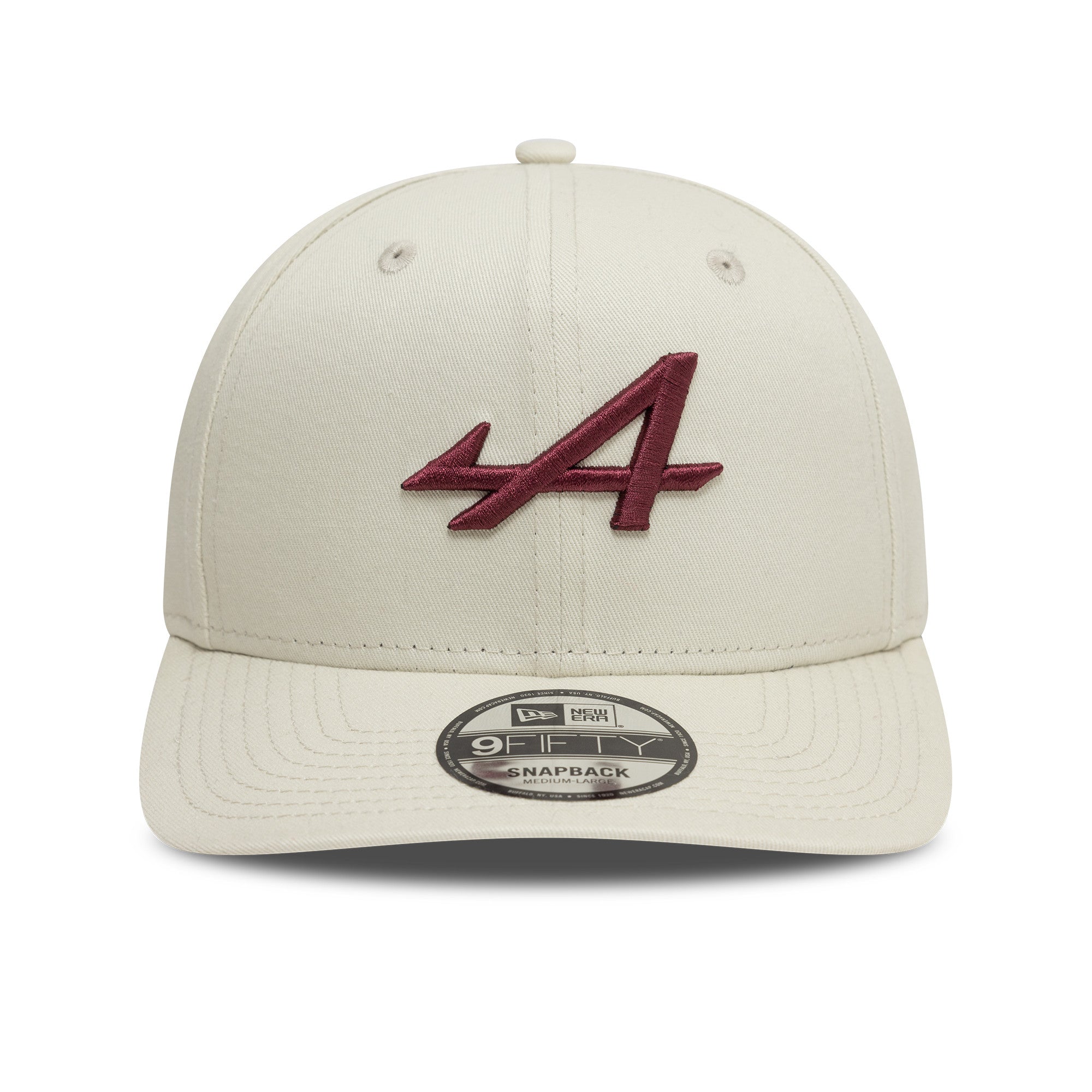 Alpine F1 Seasonal 9Fifty Cap Pre Curve Adults - Chrome White/Maroon