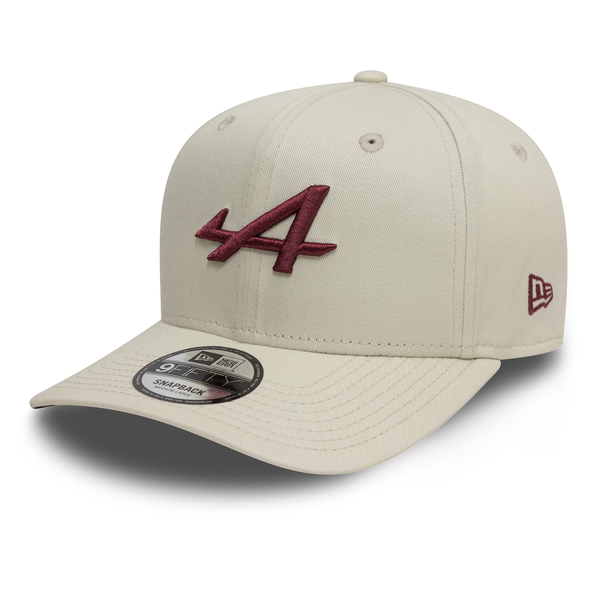 Alpine F1 Seasonal 9Fifty Cap Pre Curve Adults - Chrome White/Maroon