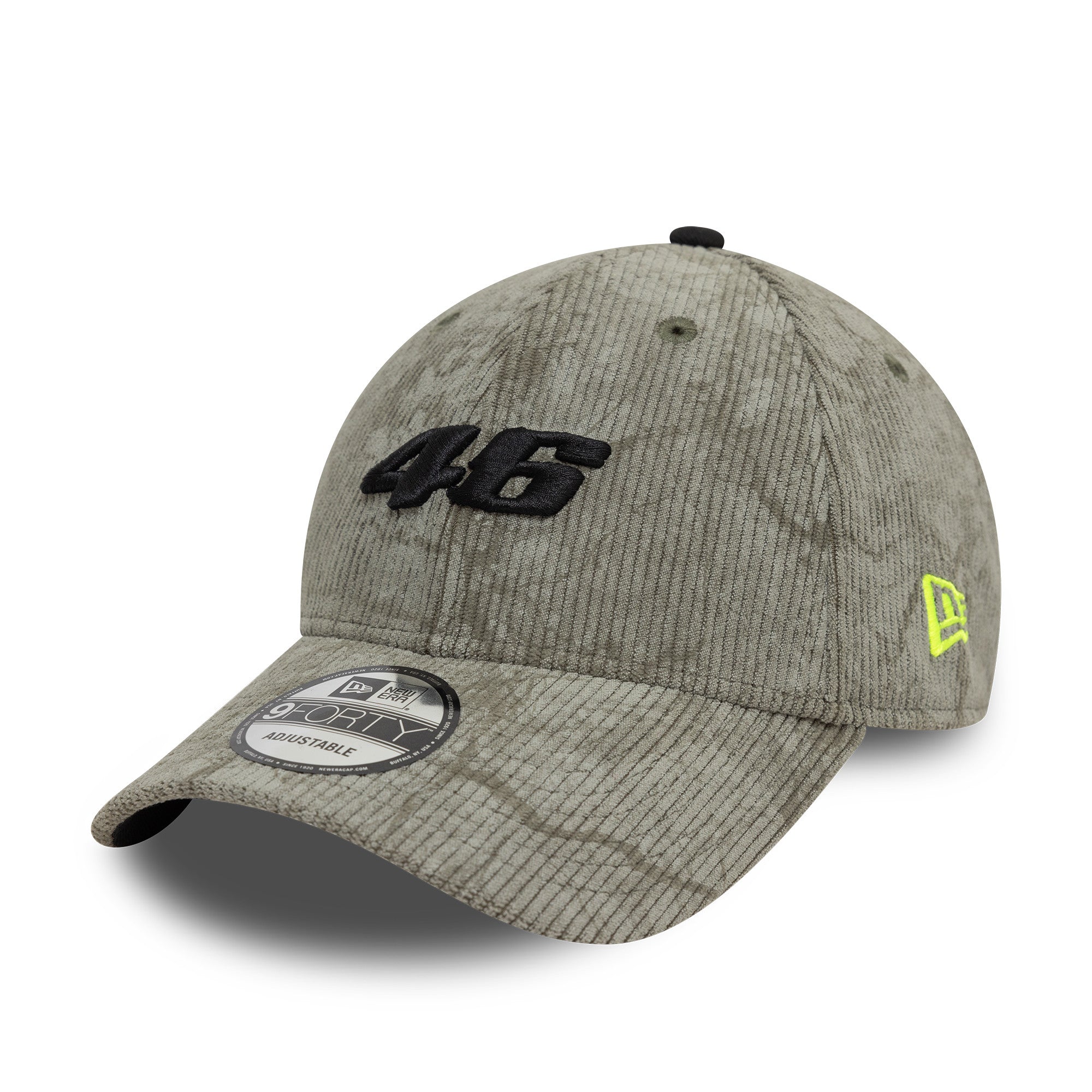 VR46 Pattern Cord 9Forty Cap Adults - Black/Neon Yellow