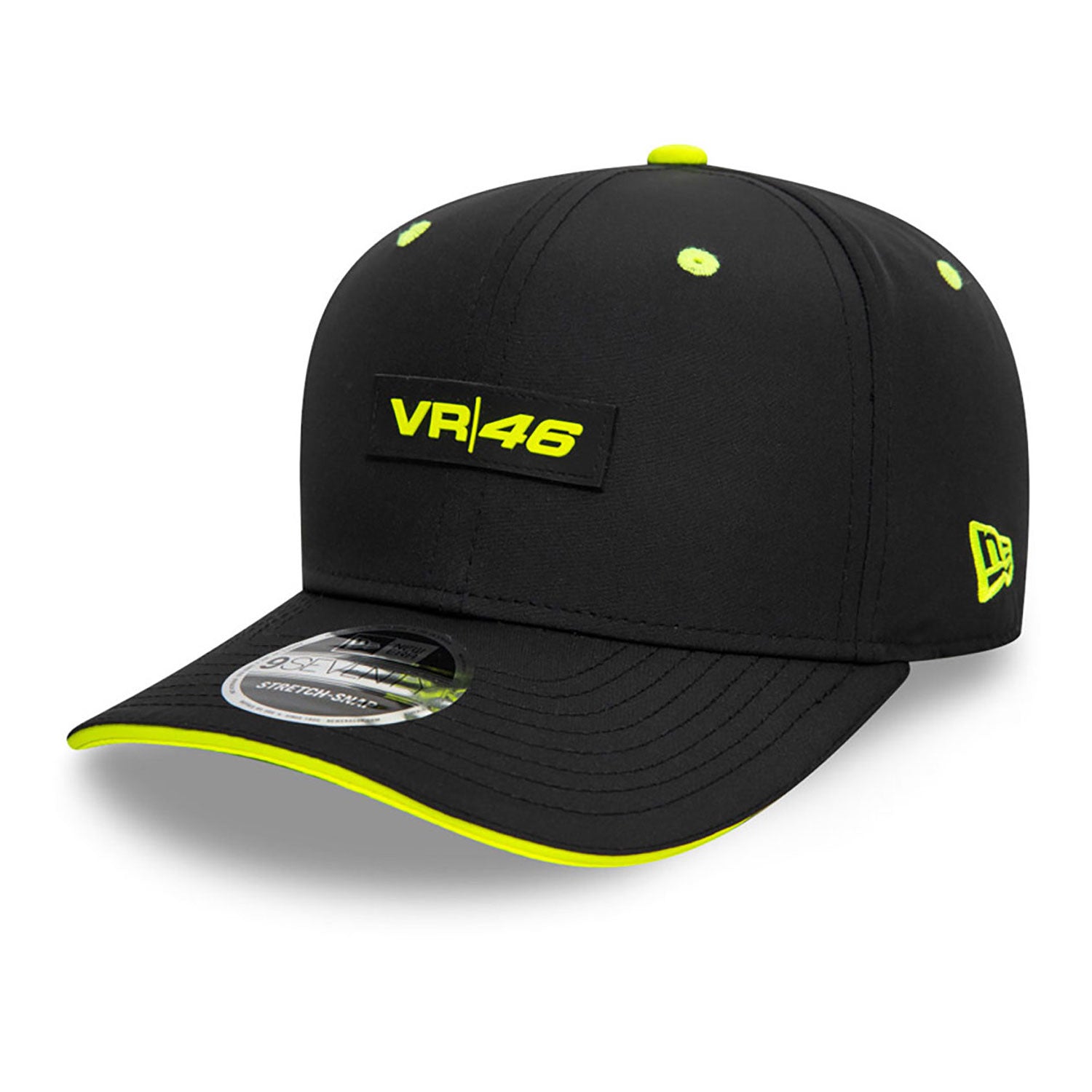 VR46 Core 9Seventy Cap Stretch Snap Adults - Black/Neon Yellow