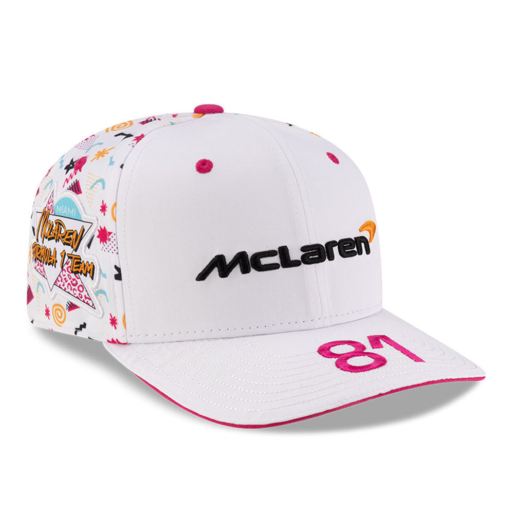 McLaren Racing F1 Team 2025 Oscar Piastri Miami 9Seventy Cap Stretch Snap Adults - White