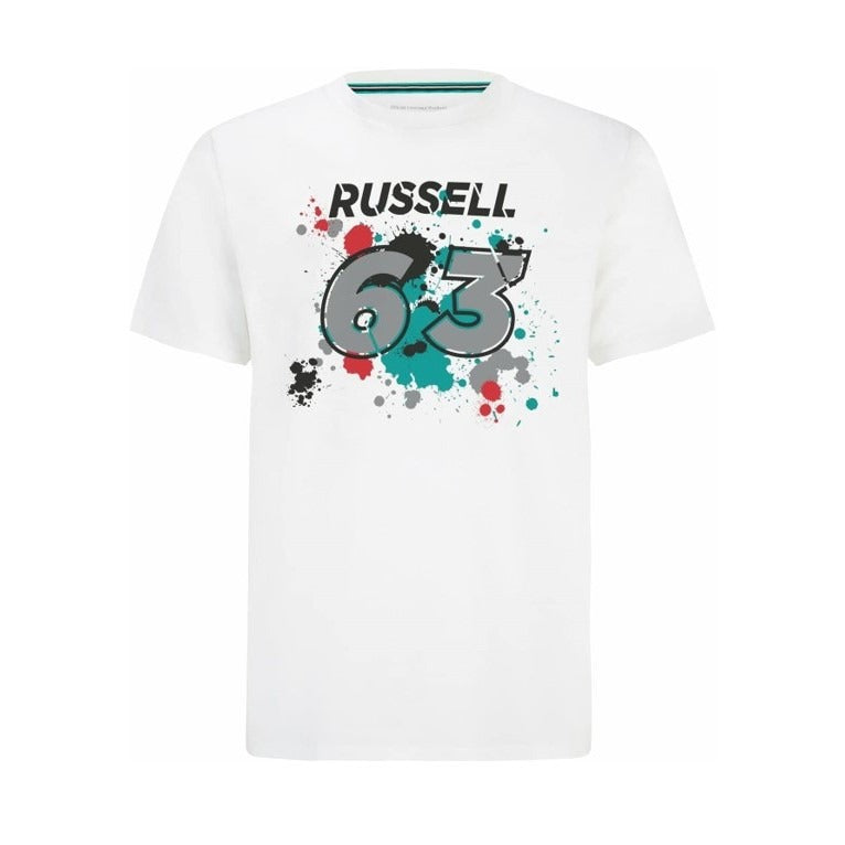 Mercedes AMG Petronas Mens George #63 Tee - White