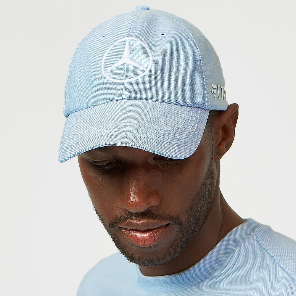 Mercedes AMG Petronas F1 2022 Team Special Edition Silverstone George Russell Button Down Cap - Blue