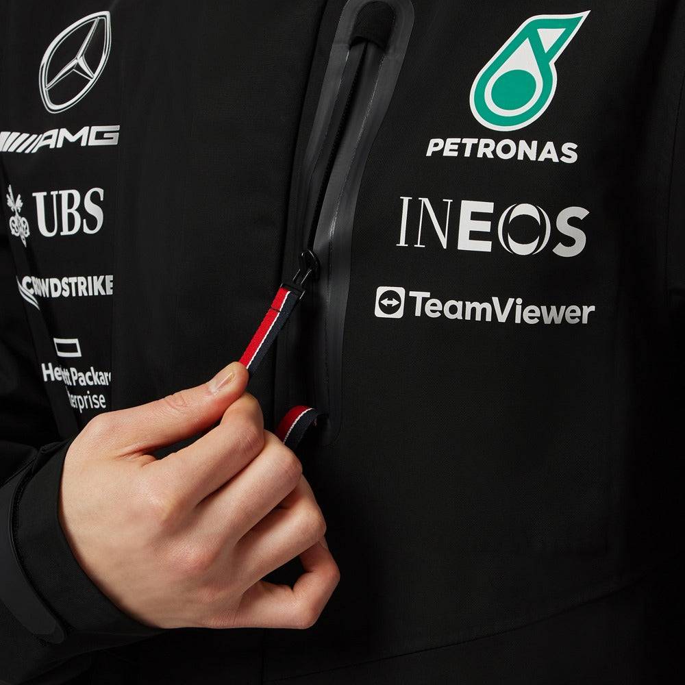 Mercedes AMG Petronas F1 2023 Team Rain Jacket Mens - Black