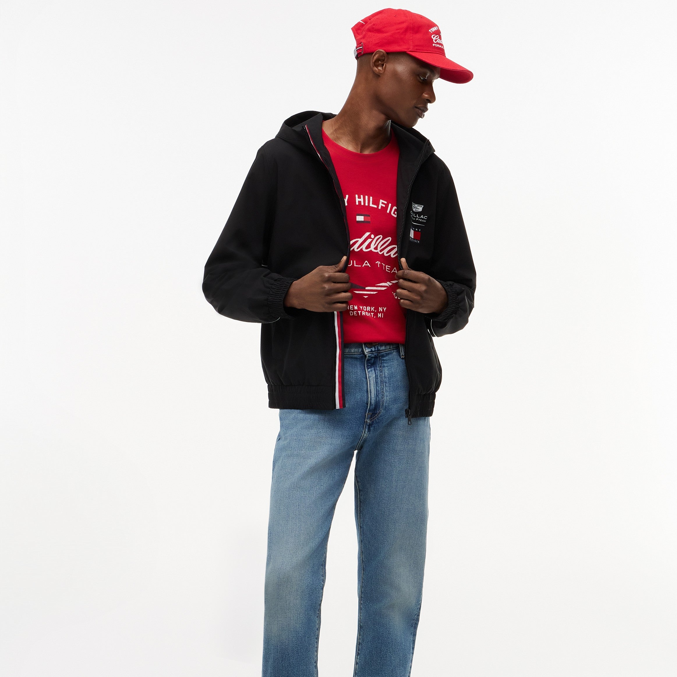 Cadillac F1 X Tommy Hilfiger Windbreaker Zip Mens - Black