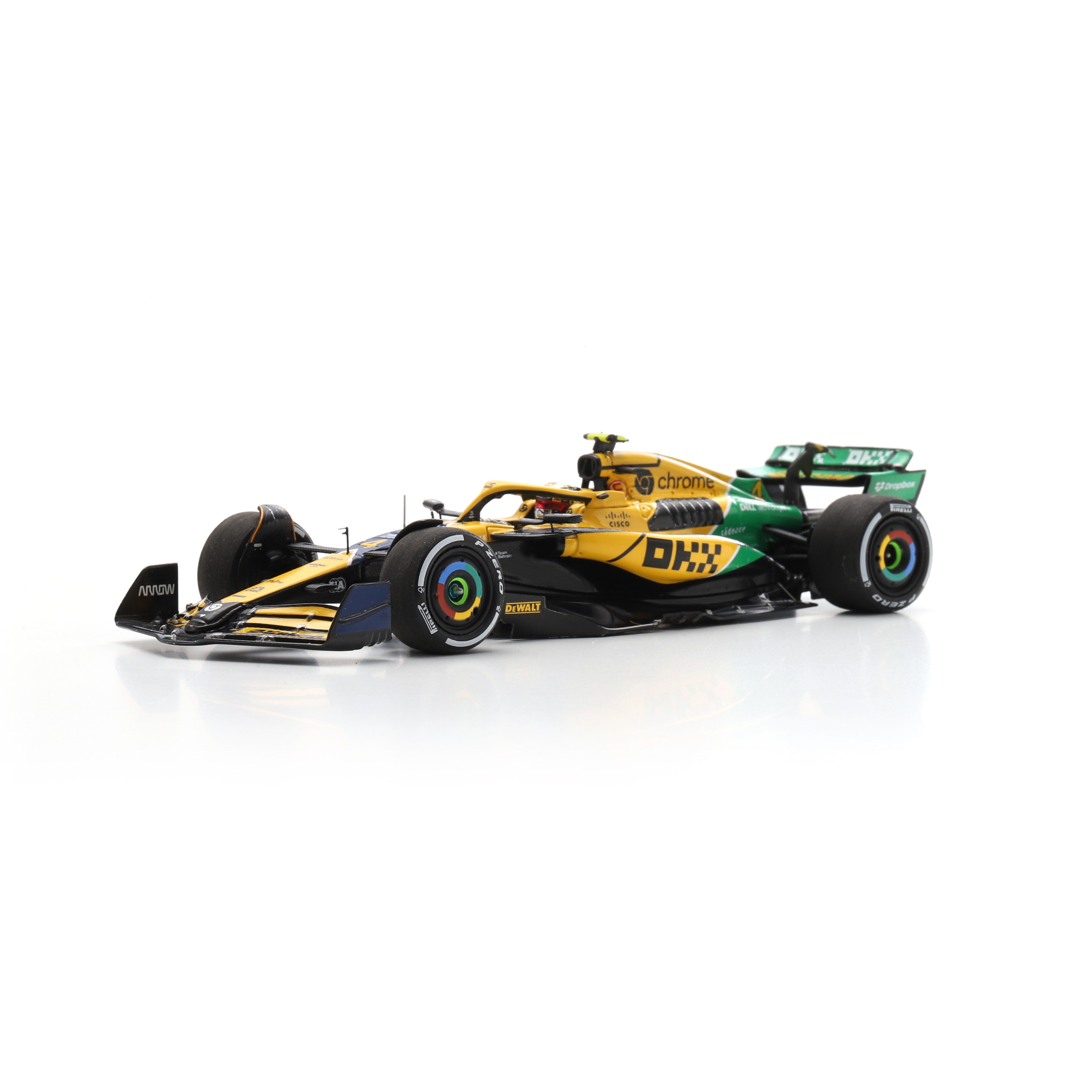 Spark McLaren Racing F1 MCL38 2024 Monaco GP 4th Place Lando Norris Senna Livery Model Car - 1:43 Scale