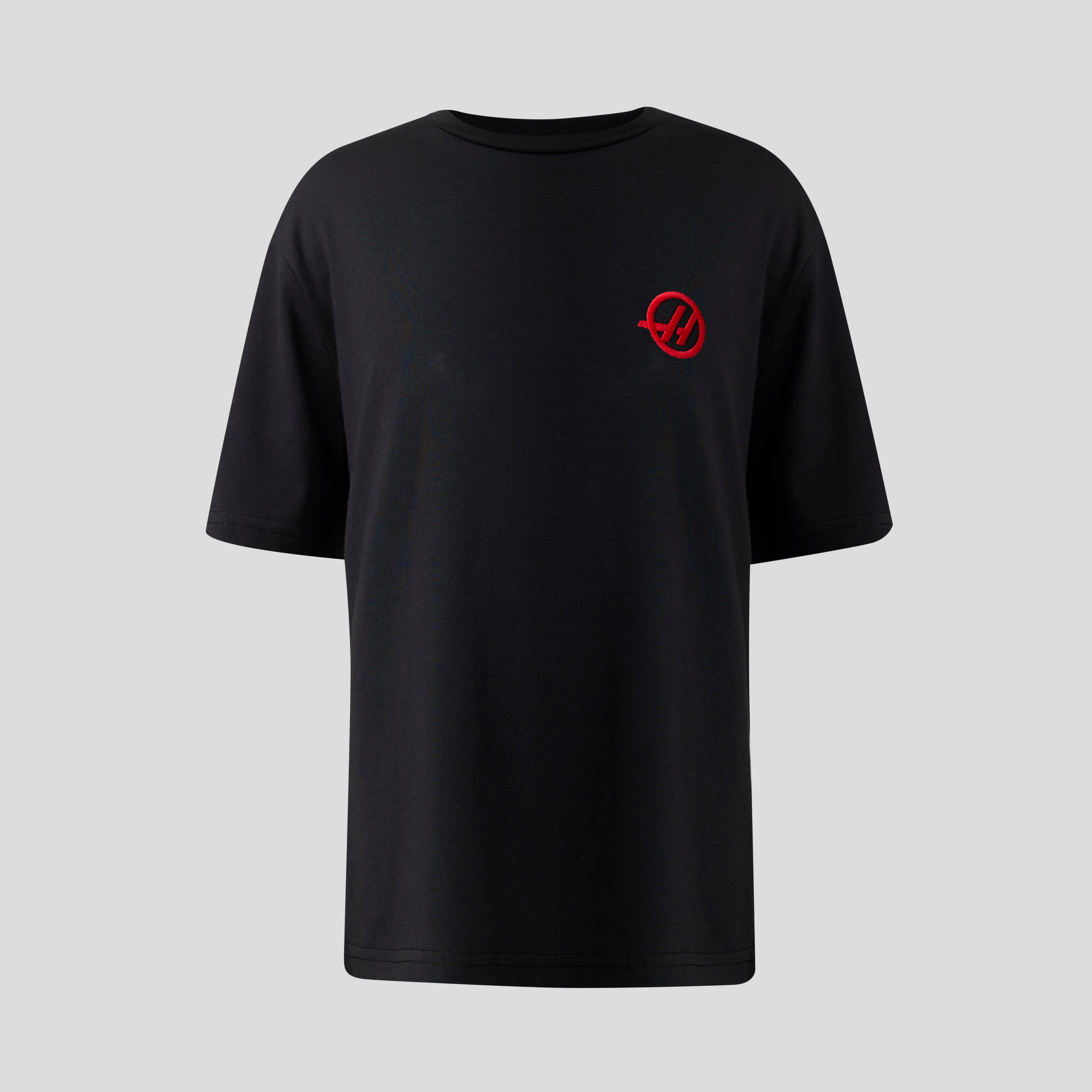 Haas F1 Monogram Linear Back Graphic T-Shirt Kids - Caviar