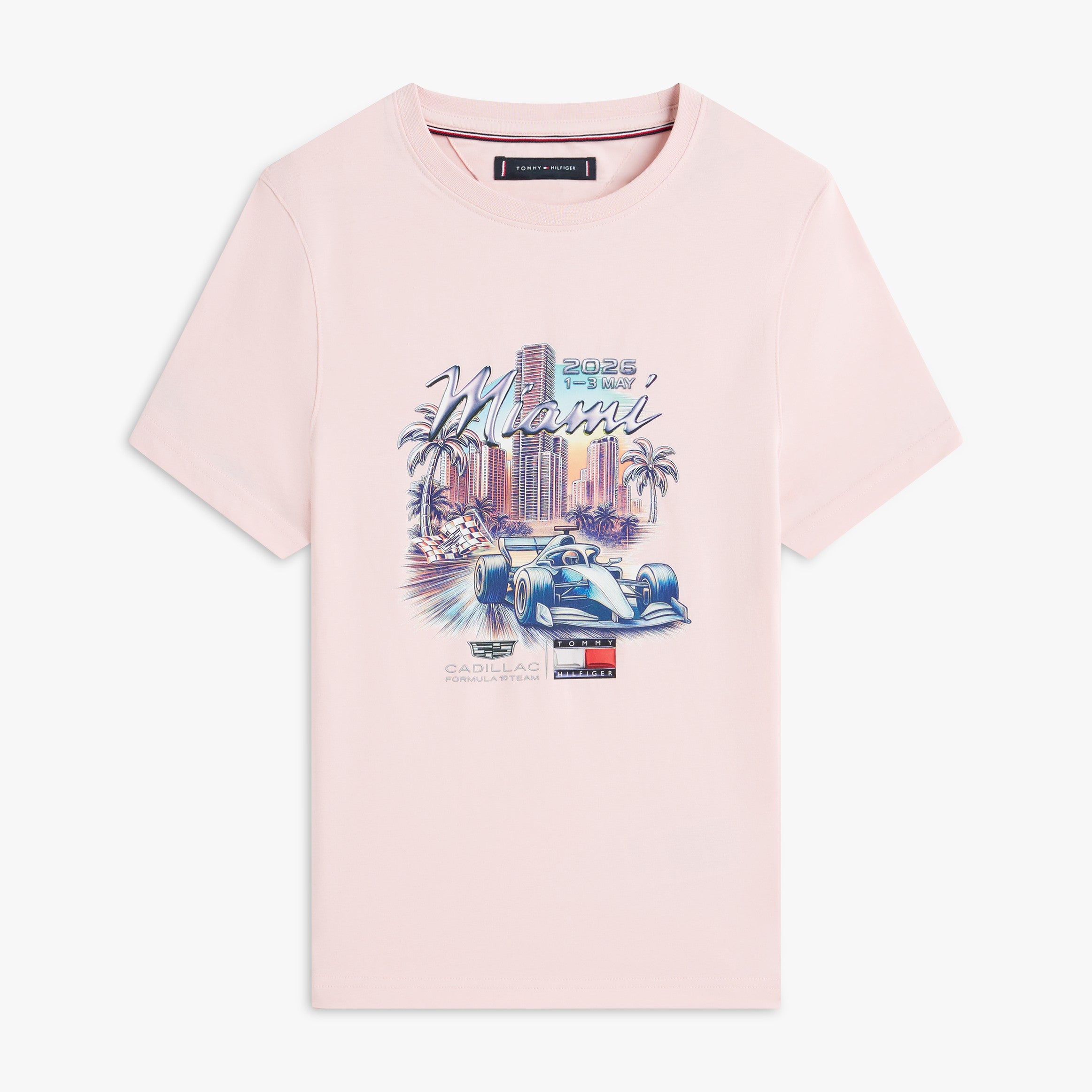 Cadillac F1 X Tommy Hilfiger Baby Tee Miami Womens - Delicate Pink